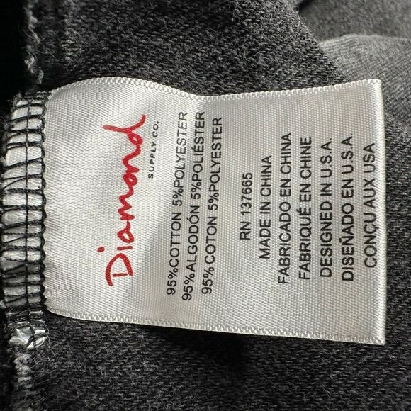 Diamond Supply Co. Drexel Faded Black Wash Spellout Logo Pullover Hoodie Size S - Picture 5 of 11